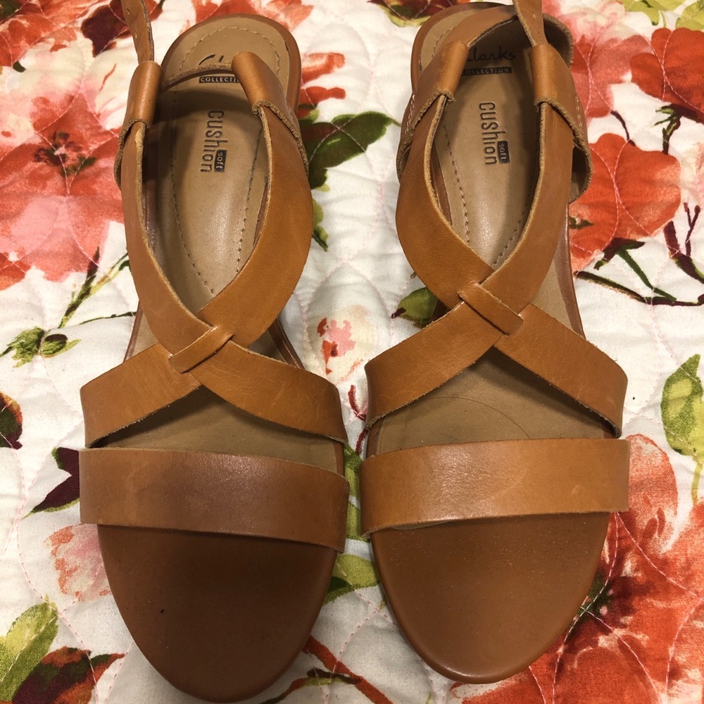 Brown straps heels